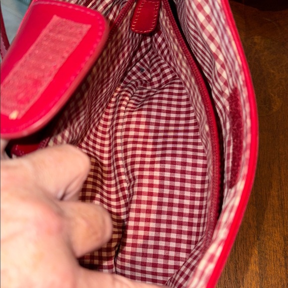 Amanda Smith   Patriotic  shoulder bag  canvas red/white embroidered stars  NWOT - Picture 15 of 17